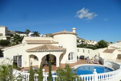 Luxury villa with private pool and sea view.