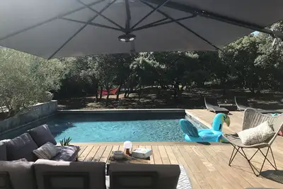 Image de Villa 180m2/1500 m2, piscine 7m/7, vue garrigue près Montpellier et mer (20mi, )