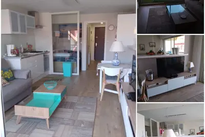 Studio ensoleillé, contemporain, double cabine, 4  couchages, orienté ouest.