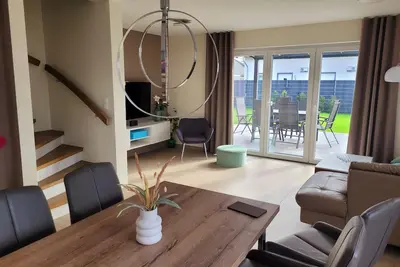 Image de Modern, light-flooded Dhh, centrally located on the North Sea, garden, wall box, Wlan