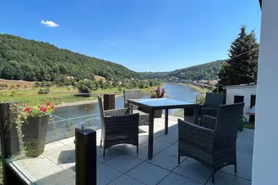 Image de Sächsische Schweiz Ferienhaus Wohnung 2 mit hervorragendem Panoramablick über das Elbtal