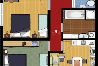 Image de App. 3 75m² 3-6 pers. 2 Bedrooms And Kitchen - Haus Waldeck