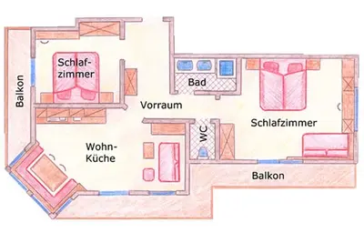Apartment B/2 bedrooms/shower, Wc - Landhaus Rosengartl
