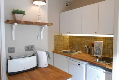 Image de À 250m des pistes de ski, 1er étage, vue pistes de ski, balcon, télévision, casier à ski, 20m²