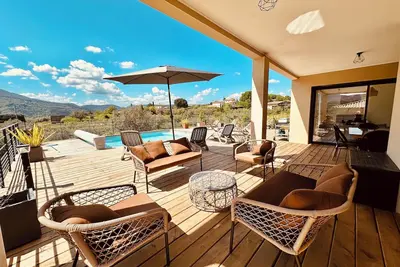 Image de Magnifique! ! ! La villa Cassis sud Ardèche Les Vans piscine privée vue imprenable