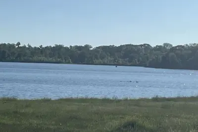 Image de North Lakes chain waterfront home with private dock access.