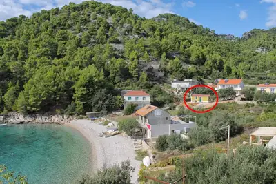 Image de Maison de pêcheur près de la mer Baie Skozanje, Hvar (K-18887)