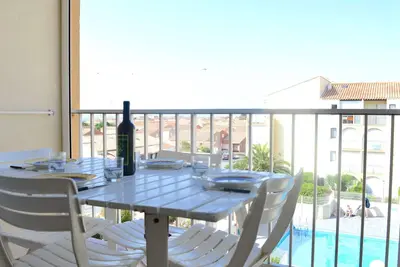 Image de Appartement duplex 2 pièces avec piscine et parking, à 300m de la plage à Narbonne Plage