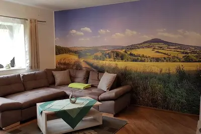 Image de Waldhufenidyll in the Erzgebirge, directly on the cycle path/hiking trail, own garden area