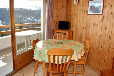 Image de Studio lumineux au centre de Flaine avec balcon et kitchenette
