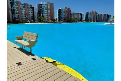 Image de Great view of the crystal clear lagoon, with 7 pools