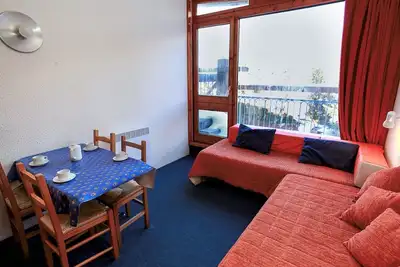 Image de Studio confortable au ski avec balcon