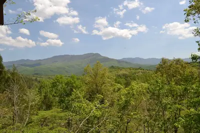 Mountain Whispers: A splendid studio style one bedroom cabin with a beautiful mountain view.