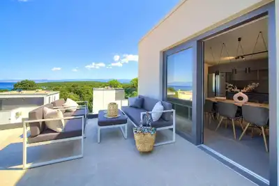 Image de Appartement de vacances Njivice pour 1 - 4 personnes avec 2 chambres à coucher - Appartement de vaca