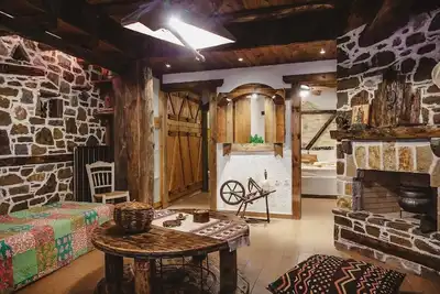 Τraditional house with pool and fire place