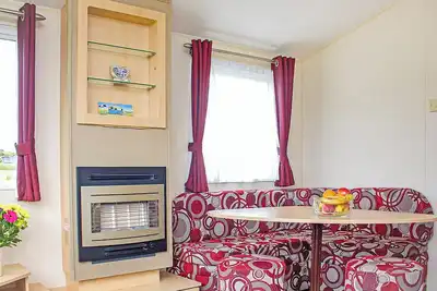 Superior caravan with one double and one twin.