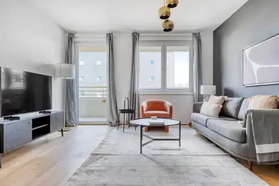 Image de Trendy Brigittenau 2br w/ Roof & Pvt Loggia, nr Handeskai, by Blueground