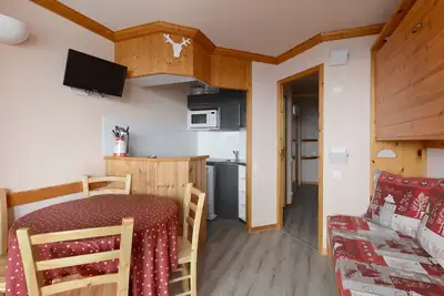 Image de Studio confortable au pied des pistes, balcon, animaux admis