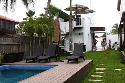 Luxurious Surf Resort in Pascuales Mexico - Room #5 Private - On the Beach