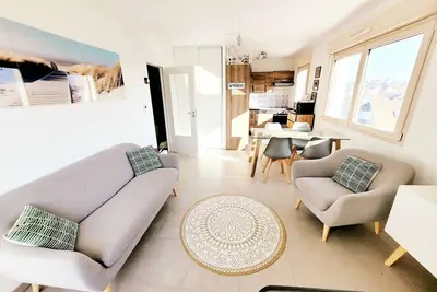 Image de Appartement lumineux 2 chambres à Wimereux, proche plage, avec garage et Wi-Fi