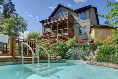Image de Plage privée Bord de l'eau spa Piscine Sauna 21p.