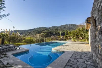 Image de Maison de vacances \"Es Tarongers\" avec vue sur les montagnes, jardin, terrasse et piscine