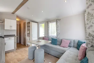 Image de 12ft-wide caravan ideal for small families with one double and one twin.