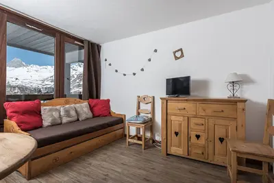 Image de Studio confortable proche pistes, balcon sud, 4 pers