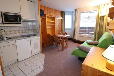 Image de Studio fonctionnel & lumineux · 5 pers · Pied des pistes · Balcon