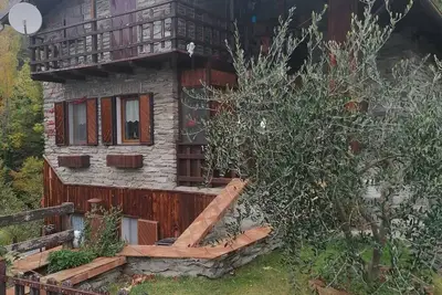 Image de Un \"châlet de montagne\" accueillant les animaux domestiques et doté d'une piscine.