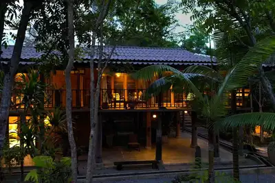 Image de Unique Thai stilt, wooden house near famous Black House Museum