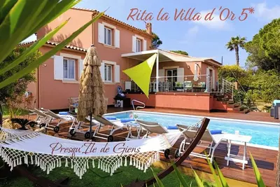 Image de Superbe Villa 5* Presqu'Ile de Giens (Rita la Villa d'Or) vue mer, piscine