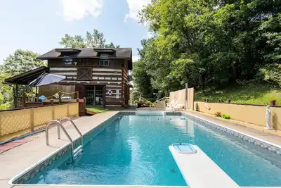 Stunning Boho Log Cabin Country Retreat with Pool\n