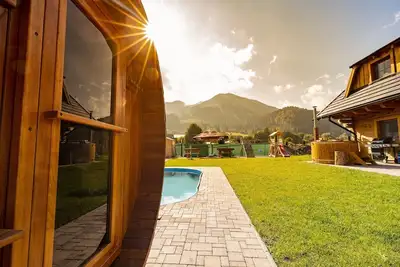 Image de Large apartment in Chalet with pool, mountain view and garden