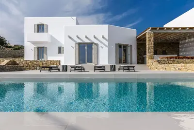 Image de Cycladic Island Villa over Kalafati Beach / Scenic views of Aegean Sea