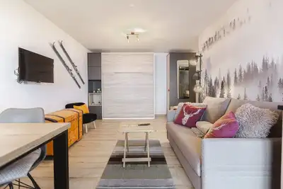 Studio rénové avec vue imprenable sur les Alpes