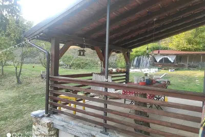 Image de 1700s renovated farmhouse with fireplace, large garden veranda