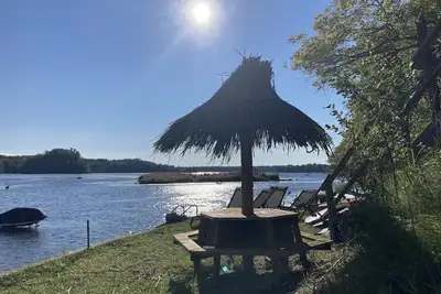 Lakefront Cottage with Private Beach, Sleeps 14