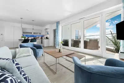 Image de \"Hafenloge\": swimming pool, sea view, 2 bedrooms, terrace, directly on the Baltic Sea.