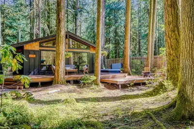 Image de Charming, dog-friendly cabin with deck, firepit, grill, hot tub, fireplace & W/D