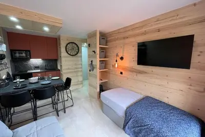 Image de F2 chamois 405 28 m2 5 personnes  pied pistes vue pistes 4 ème etage