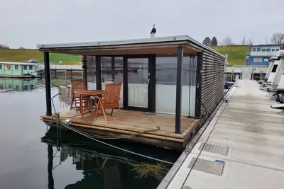 Image de Péniche \"Geiselruh\" avec vue sur le lac, terrasses et Wi-Fi