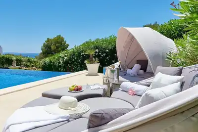 Image de Alluring Ibiza Villa | Can Rimbau Heights | 4 Bedrooms | Private Pool & Beautiful Sea View | Santa Eularia