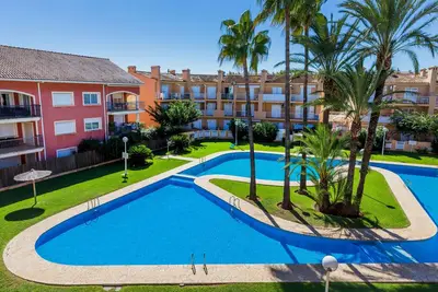 Image de La Romana Triplex Apartment Javea Arenal, avec Terrasse, Climatisation, Piscine, Jardin, Tennis