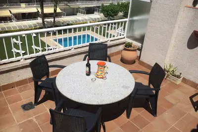 Image de Appartement de vacances \"Mar D'or 223\" avec piscine partagée, terrasses et Wi-Fi.