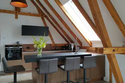 Image de Exclusive studio apartment with roof terrace and view of the Veste in the Cortendorfer Stadel