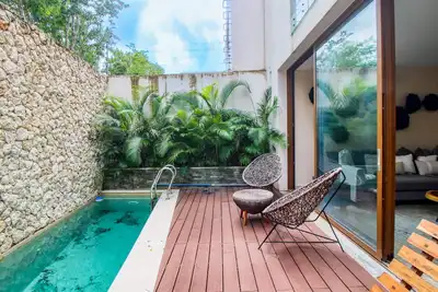 Image de 3-story condo with private plunge pool, balcony, exercise room, and Ac
