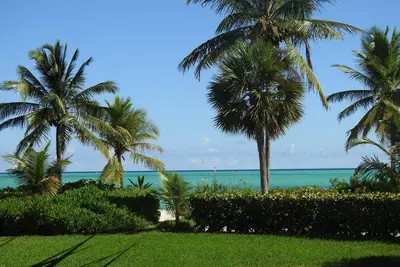 Spacious beachfront house, short drive to dining and shopping.