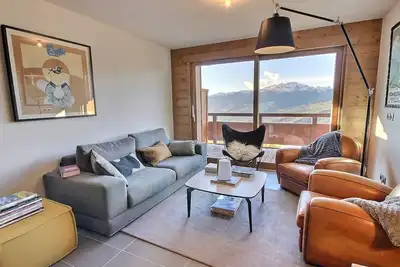 Appartement de standing pour 10 pers. proche des pistes avec terrasse et ascenseur