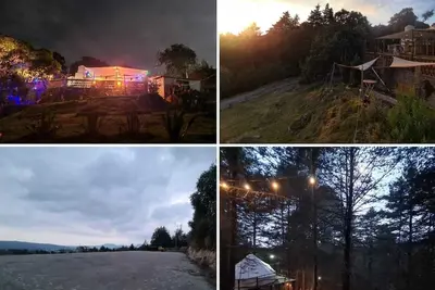 Image de beautiful glamping in the middle of the forest with double bed
